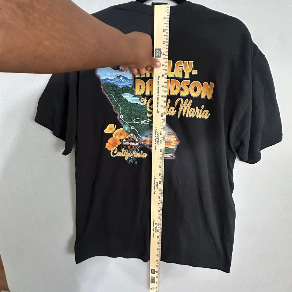 Harley‎ Davidson Santa Maria California Pocket Graphic T-Shirt Black Mens XL